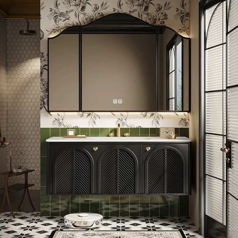 Home Bathroom Vanity Combo - Unieke waterdichte badkamerspiegelkast, luxe houten badkamerkast,