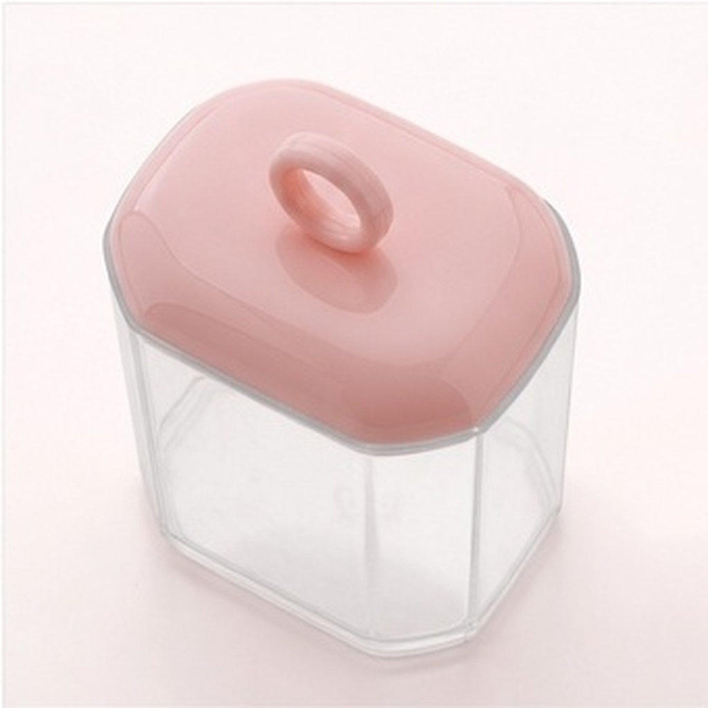 Home Essentials Bathroom Storage - Desktop opbergdoos voor wattenschijfjes met deksel,