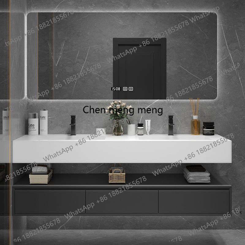 Home Bathroom Vanity Combo - Zwart verlichtingsrek Badkamerkast Organizer Luxe hoteltoilet