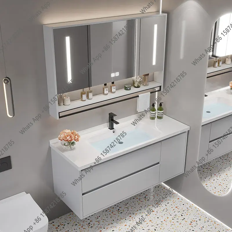 Home Bathroom Vanity Combo - J Vintage scheidingswand badkamermeubels toiletmeubel wit