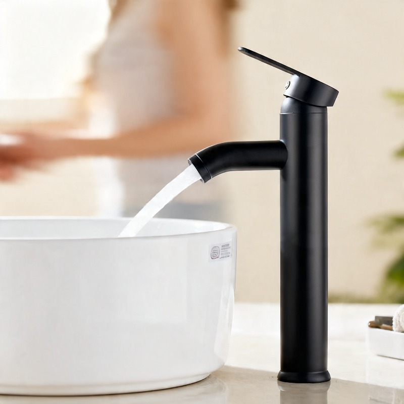 Basin Mixer Tap - Zwarte wastafelkraan badkamer wastafel watermengkraan warm