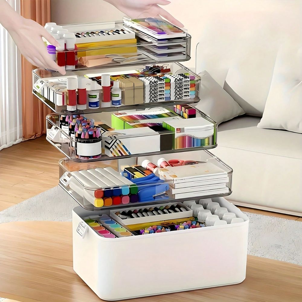 Home Bathroom Organizer - Transparante meerlaagse medicijnorganizer, grote capaciteit, draagbare